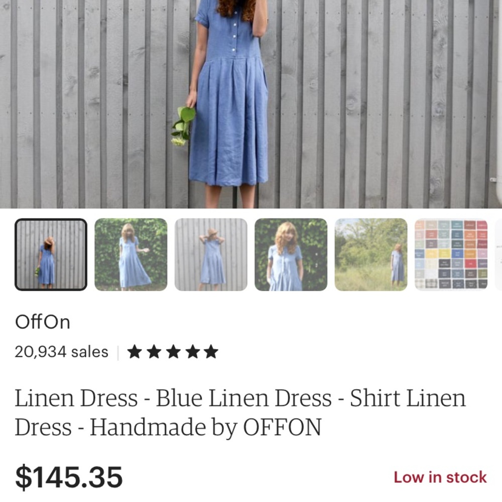 OFFON Sky Blue Linen Dress